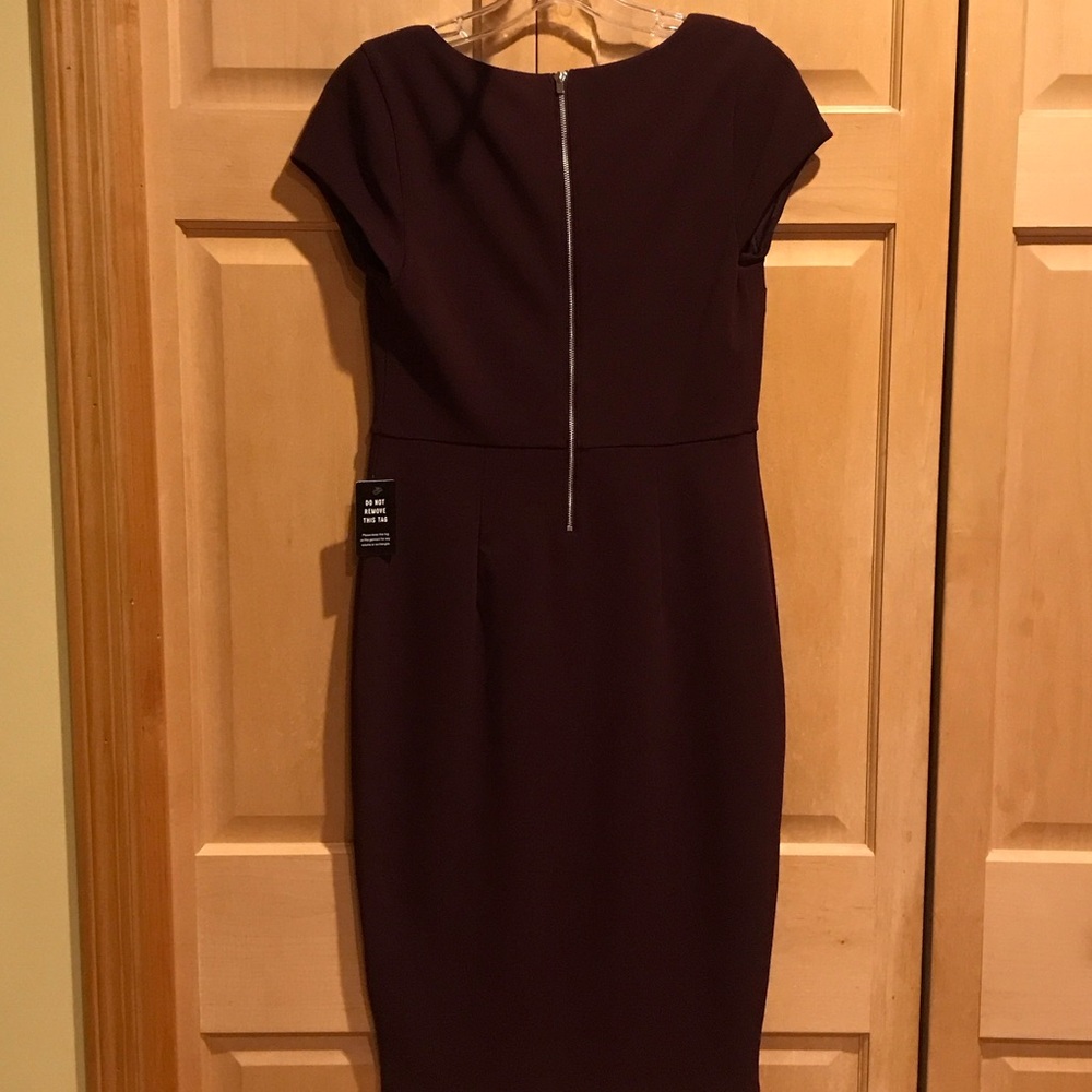 New Express Rich Burgundy Midi Dress. - Picture 6 of 7